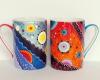 "Kosmos I i II",hand-painted porcelain mugs