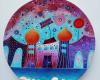 "City", hand-painted porcelain plate