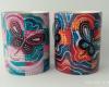 "Kolorowe motyle", ręcznie malowana porcelana