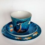 Filiżanka - "Zimorodek", ręcznie malowana porcelana, poj.0,4l,cena- 140 PLN